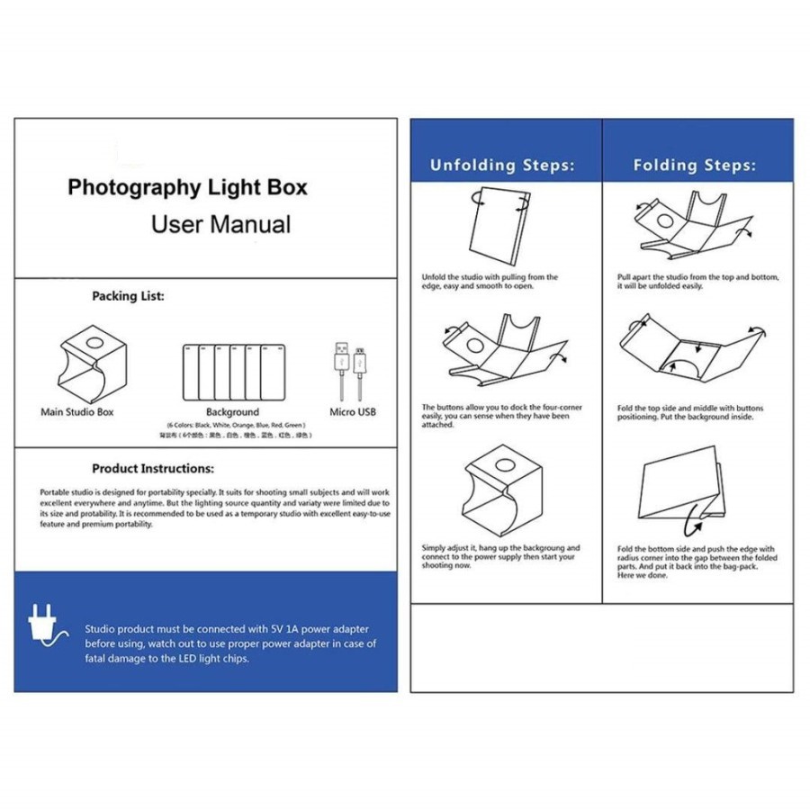 Trend-Mini Photo Studio Termasuk Lampu LED Light Box Mini Foto Studio Kecil Small Studio Poto midio