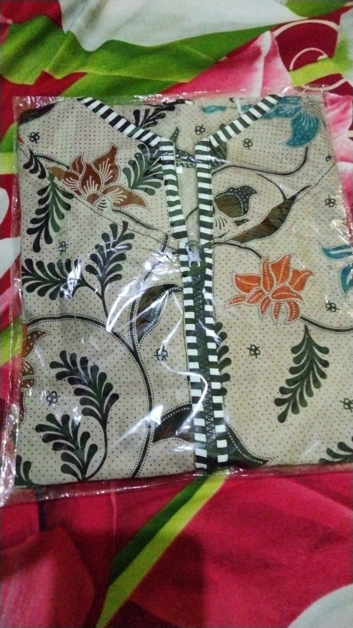 Tey-17 Batik Wanita Asj Sa Hrb026 Kenongo Kemeja Tosca Pendek