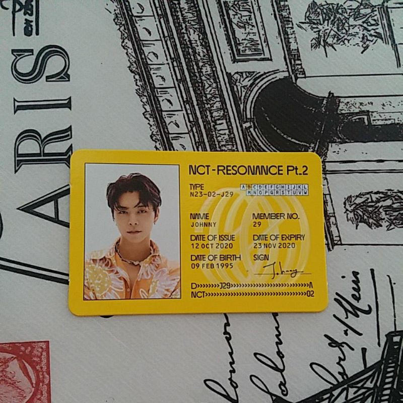nct johny id card johny nct resonance