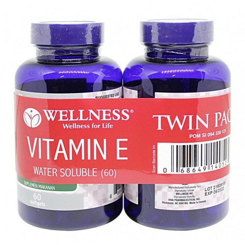 Promo Wellness Vitamin E 400IU Water Solube TWIN PACK 120 softgel - B690083