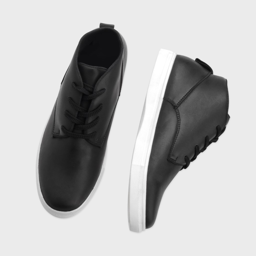 Filla Black | High Sneakers Hitam Tinggi Sepatu Hi Casual Kasual Polos Ori Pria | Giant Flames x FORIND