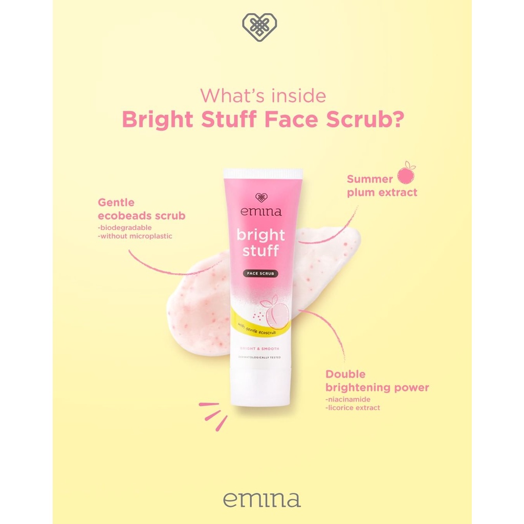 `ღ´ PHINKL `ღ´ ╰☆☆ 𝔢мιℕά ☆☆╮Emina Bright Stuff Face Scrub scrubbing wajah peel peeling