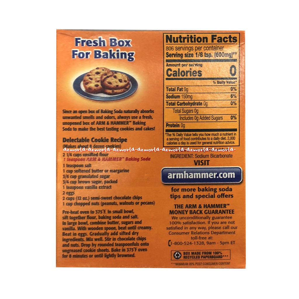 Arm &amp; Hammer Pure Baking Soda 454gr Bubuk Soda Kue Arm Hammer