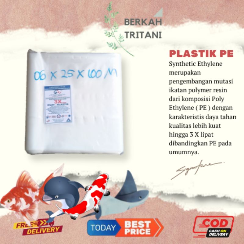 Plastik PE Packing Ikan Roll GT Tebal 6 ( 25cm x100m)  Khusus Plastik Perikanan Dan Kelautan