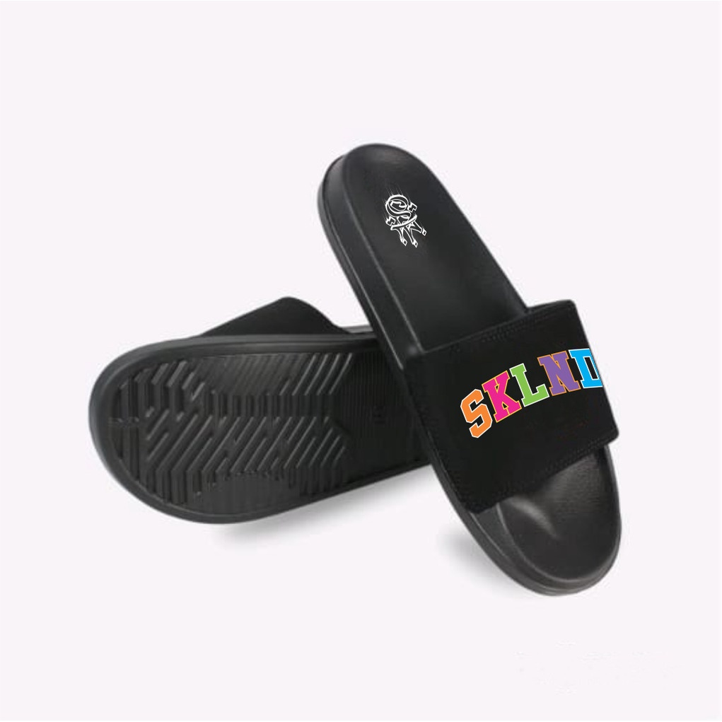 SKULLEND - Sendal Slide  Karet Pria Wanita Black Sandal Slop Original Premium Distro