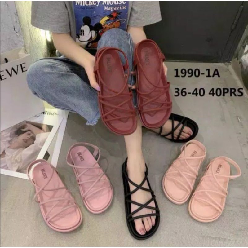 SANDAL TALI KARET JELLY GLADIATOR BALANCE 1990