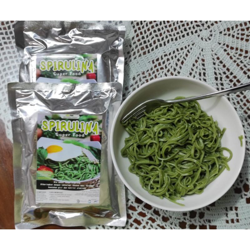 

Makanan Sehat Mie Spirulina Ukuran 53 Gram Sehat Tanpa Bahan Pengawet 100%