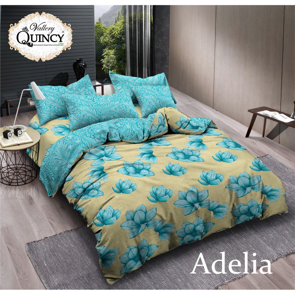 QUINCY VALLERY Sprei Tinggi 30 180x200 / 160x200 motif Adelia Aquatic Baltic Carara - SP 180 160 T30