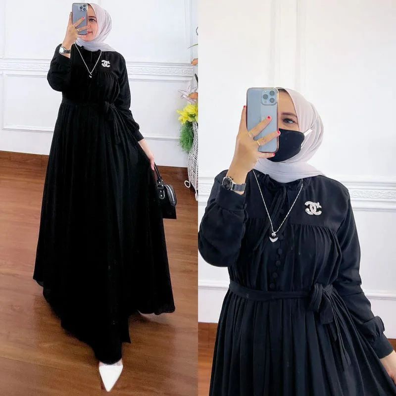 SHEYLA MAXI BL CERUTY BABYDOLL FULL FURING LD 110 CM PB 137 CM Gamis Ceruty Baby Doll Full Furing Baju BAJU GAMIS WANITA FASHION WANITA TERBARU BAJU GAMIS HARGA MURAH DAN  NYAAMAN DIPAKAI BAJU DRES 2022