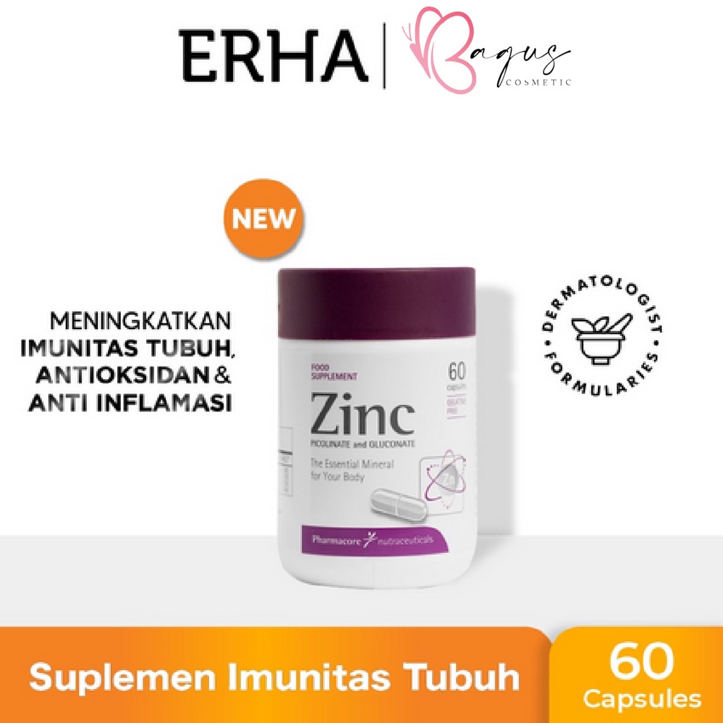 ⭐BAGUS⭐ ERHA ZINC Plus Picolinate isi 30 60 10 | Strips Immune Booster Suplemen