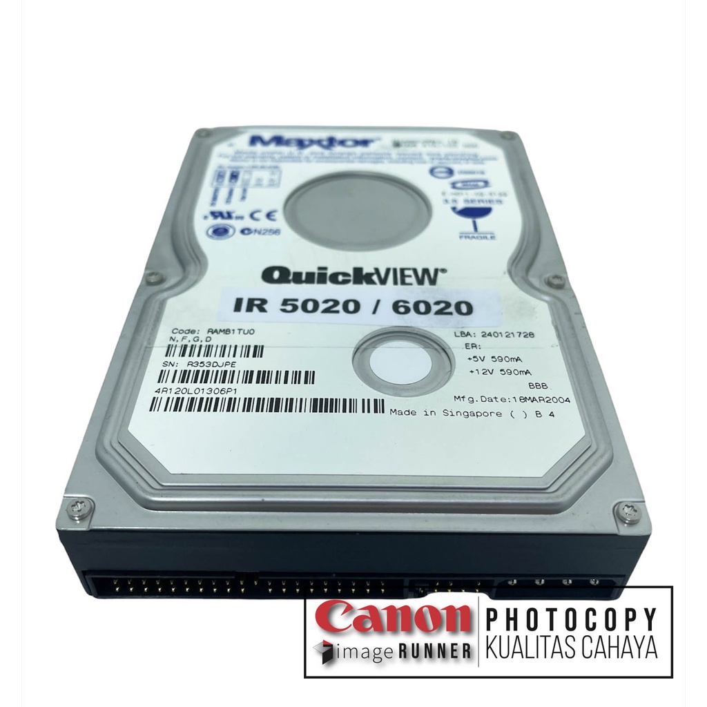 Hard Disk Mesin Fotokopi Canon IR 5020 dan 6020