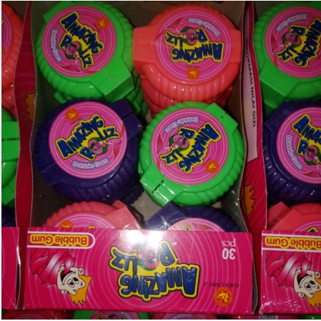

Permen karet virall / Crazy rollz bubble gum 30pcs / Jajanan Anak SD TK murahh Berkualitass..