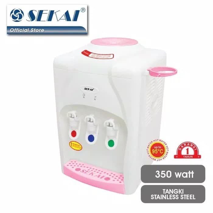 Sekai WD 333 Dispenser 3in1 Hot/Normal/Cold Dispenser Air Panas Portable kapasitas 0.6 L.