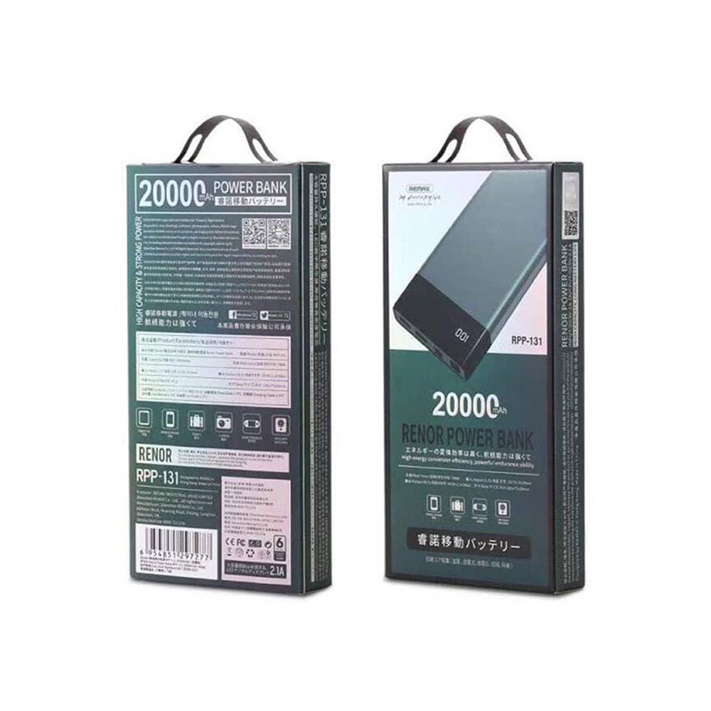 Remax Renor Power Bank 20000 mAh RPP-131 Original Garansi