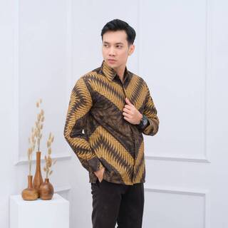 BAJU BATIK PRIA LENGAN PANJANG KEMEJA BATIK LENGAN PANJANG MODERN BATIK SLIMFIT PREMIUM PCW 114