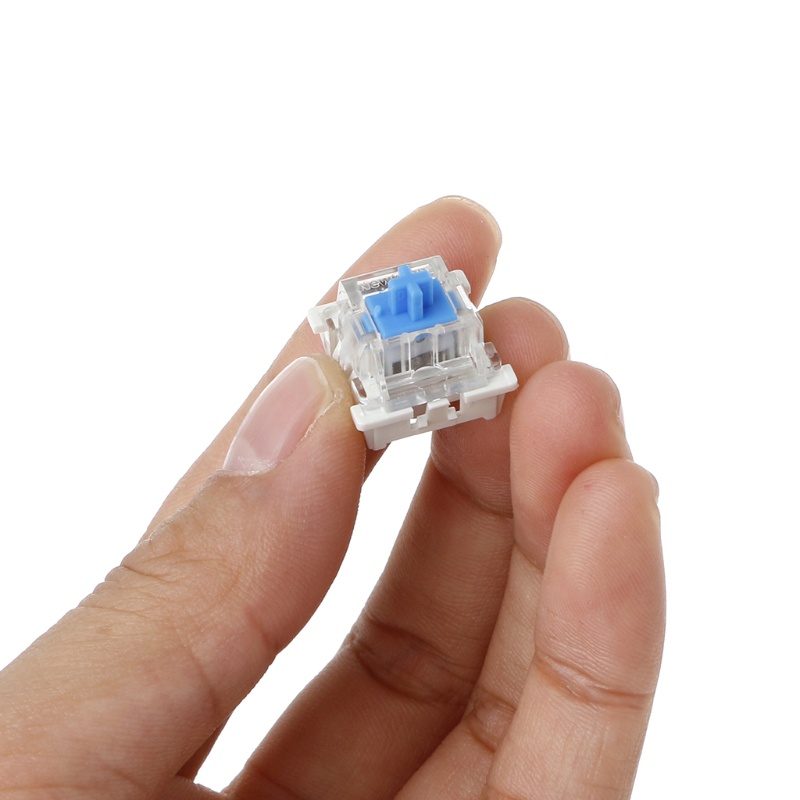 Btsg 10pcs Saklar Biru Untuk Keyswitch Poros Keyboard Mekanik Untuk Tester Kunci 3Pin