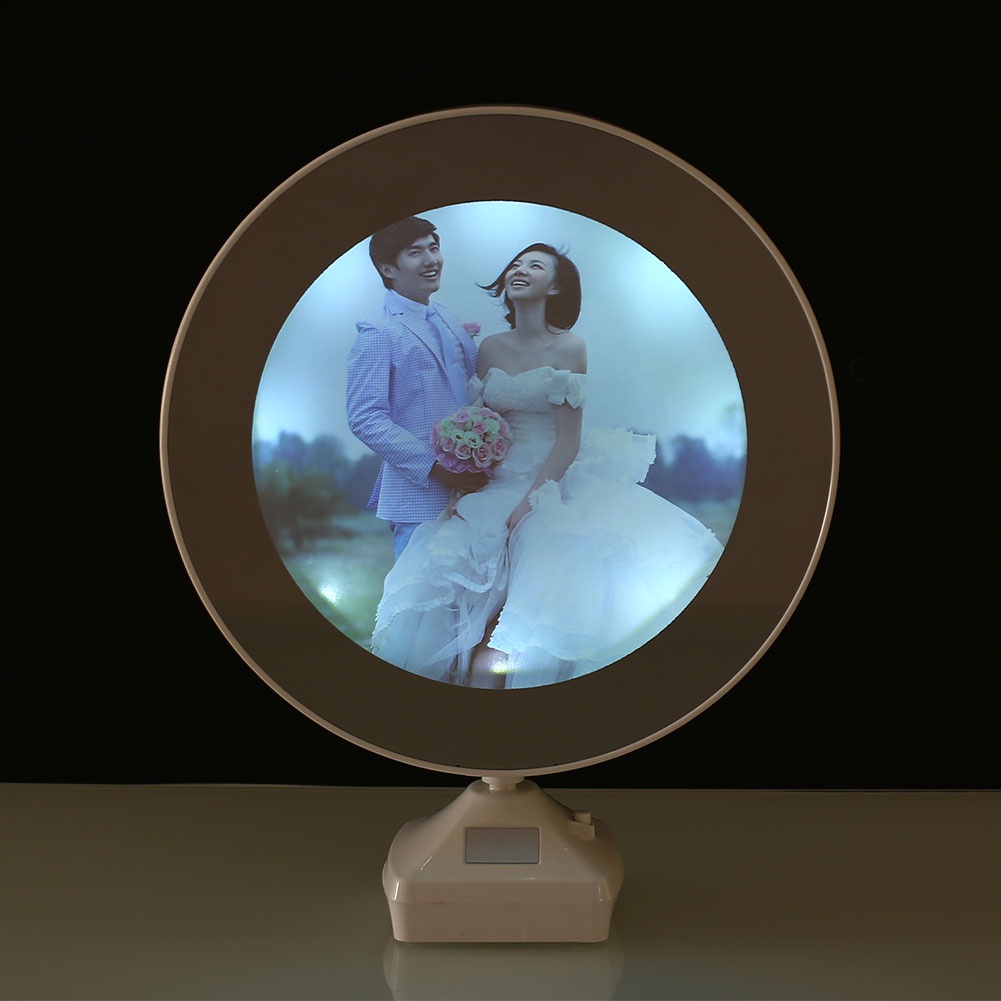 Cermin Estetik Bulat Lingkaran Dengan Photo Frame - Putih