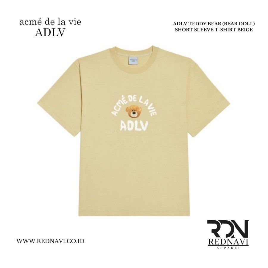 Acme De Lavie ADLV Teddy Bear Doll Short Sleeve Tshirt Beige Original