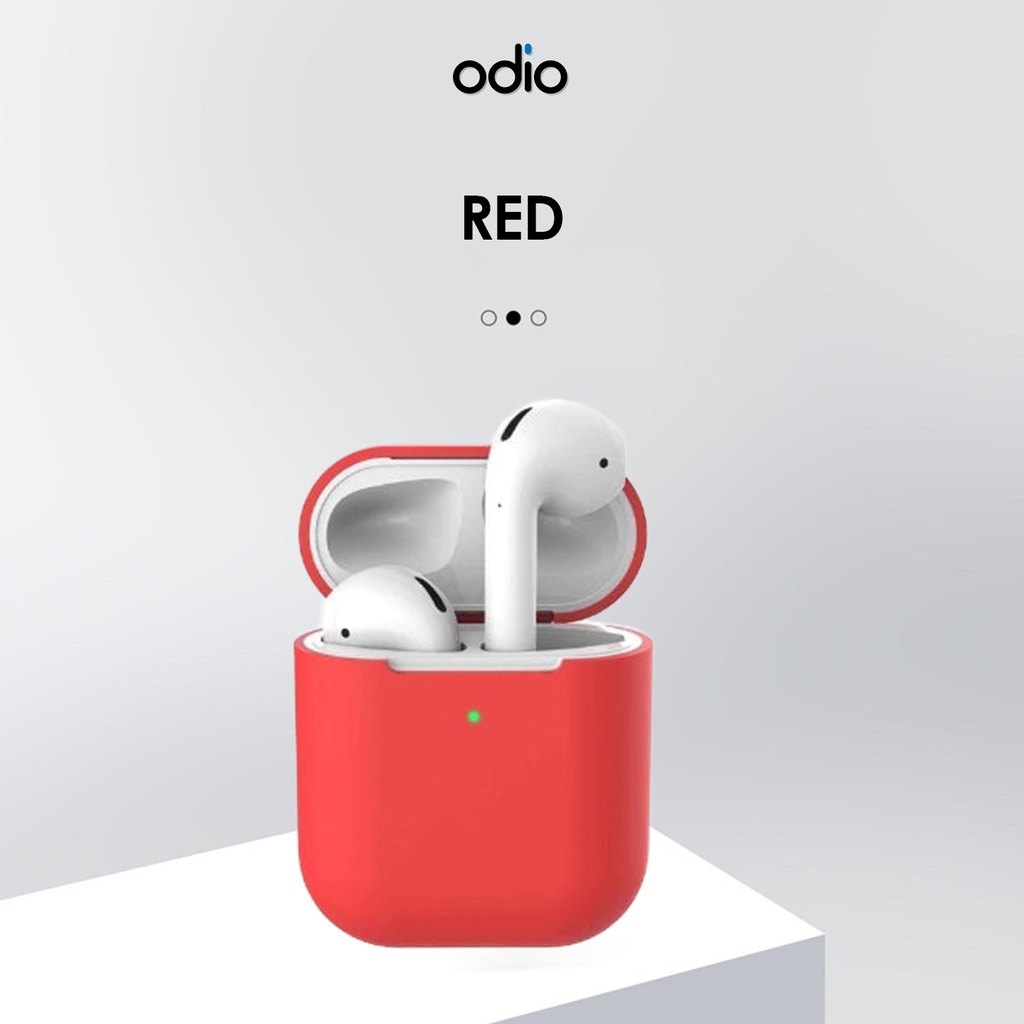 Silicon / Case  Airpods Gen 2  (Premium Silicone Case + Free Hook) By ODIO Indonesia.-Red