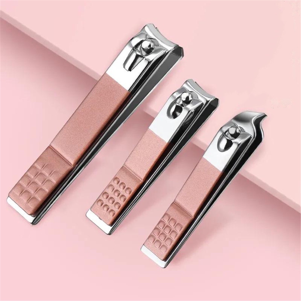 1pc Gunting Kuku Bahan Stainless Steel Warna Rose Gold