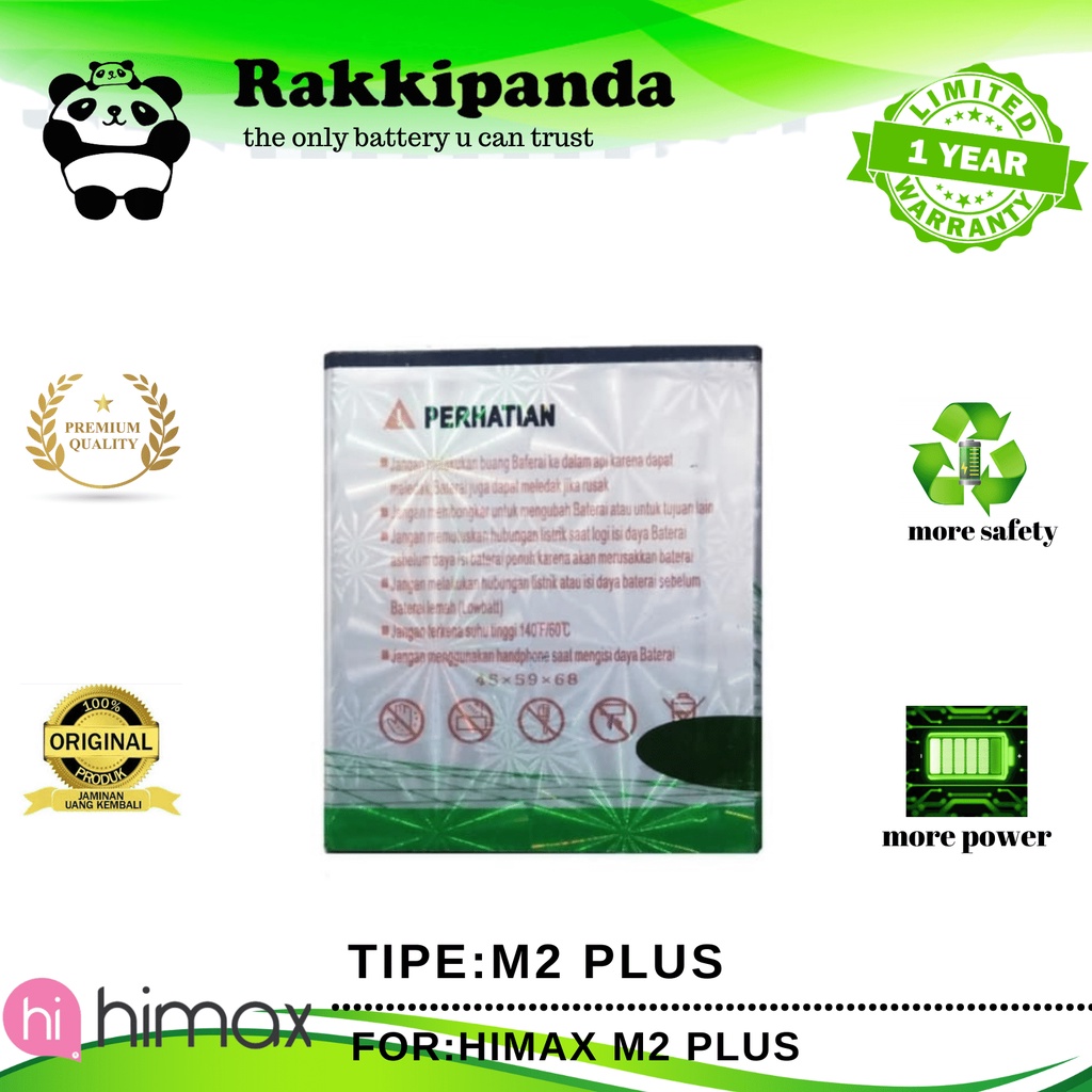 (R/K)- Baterai h50 himax m2+ / himax m2 plus - Batre Original Rakkipanda