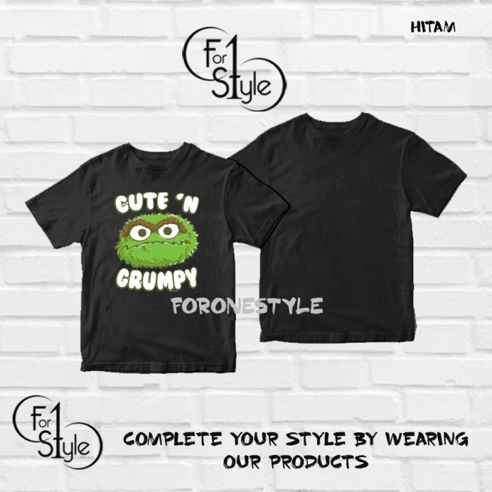 KAOS - BAJU SESAME STREET OSCAR CUTE GRUMPY - TSHIRT SESAME STREET