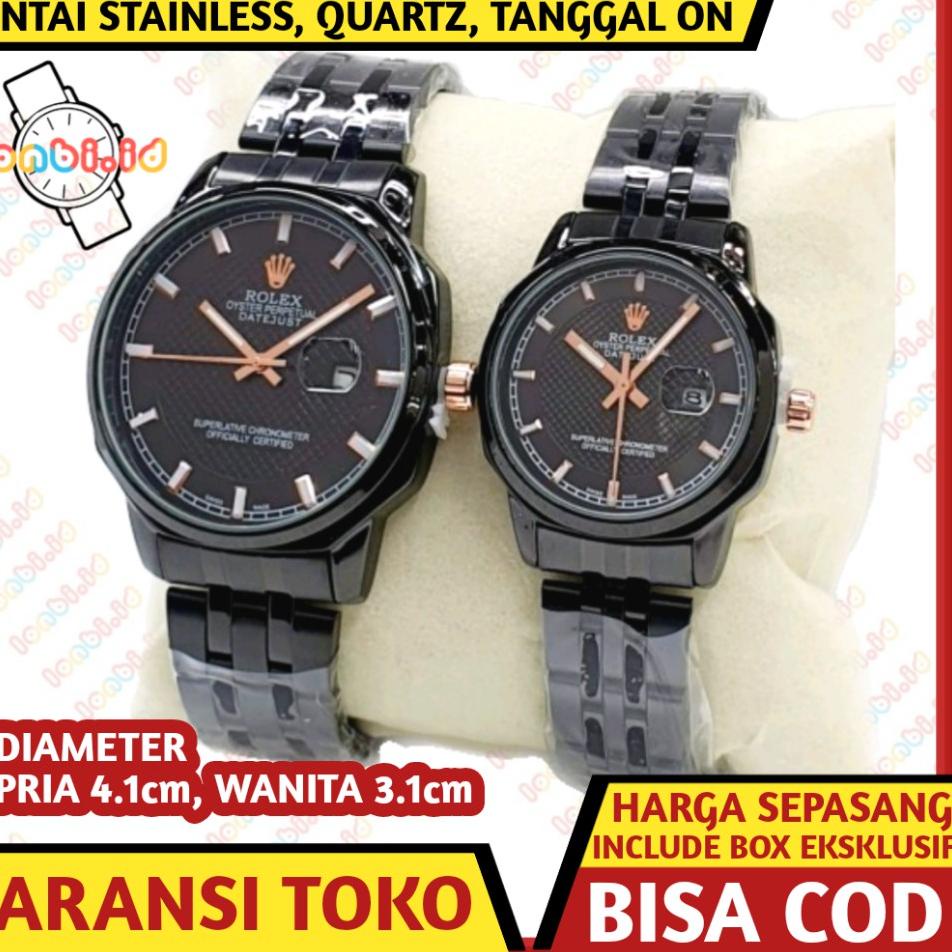 [KODE ZFC7U] JAM TANGAN ROLEX COUPLE KEREN KAPEL KAPELAN PASANGAN SEPASANG RANTAI ANTI AIR MEWAH