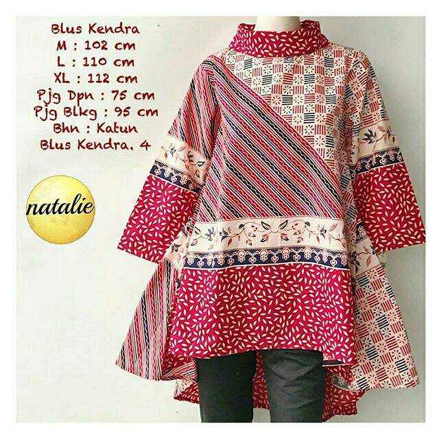 Blus Batik Wanita Kantoran/ Blus Batik Wanita Trendy/ Blus Batik Wanita Kekinian