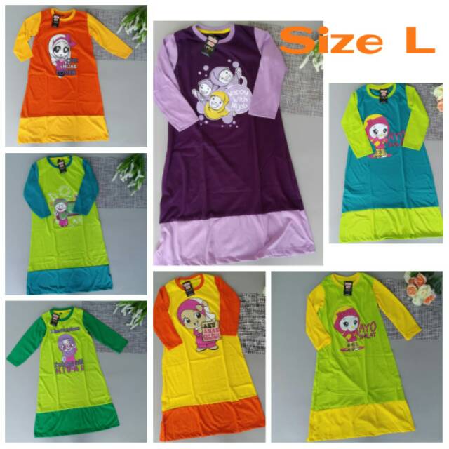  Gamis  kaos  anak katun combed 24s murah  Shopee  Indonesia