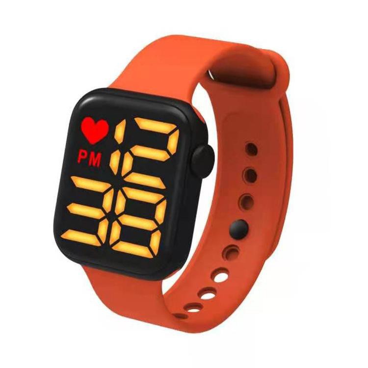 LDS J021 Jam Tangan Elektronik Fashion Rubber LED Digital Anti Air Termurah Import-ORANGE