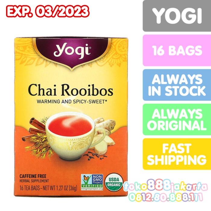 

ORIGINAL MURAH YOGI TEA CHAI ROOIBOS CAFFEINE FREE TEH HERBAL ORGANIK