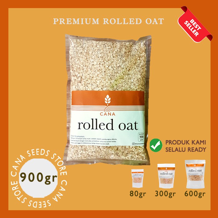 

Rolled Oat Giling 900 gram Old Fashioned Oats Biji Gandum Diet Canaseeds Overnight Oat