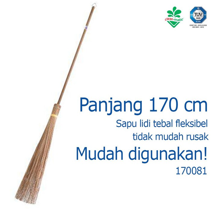 KTMSTORE Sapu Kebun Sapu Lidi Gagang Berkualitas 170081 cleanmatic Sapu Taman