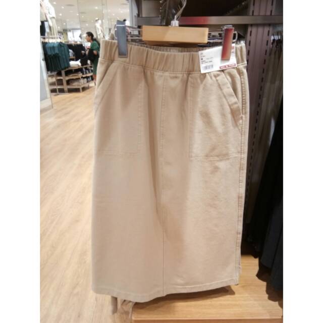 uniqlo denim jersey skirt