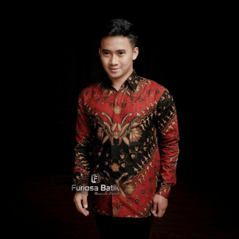 Baju Kemeja Batik Pria Lengan Panjang Size M L XL XXL