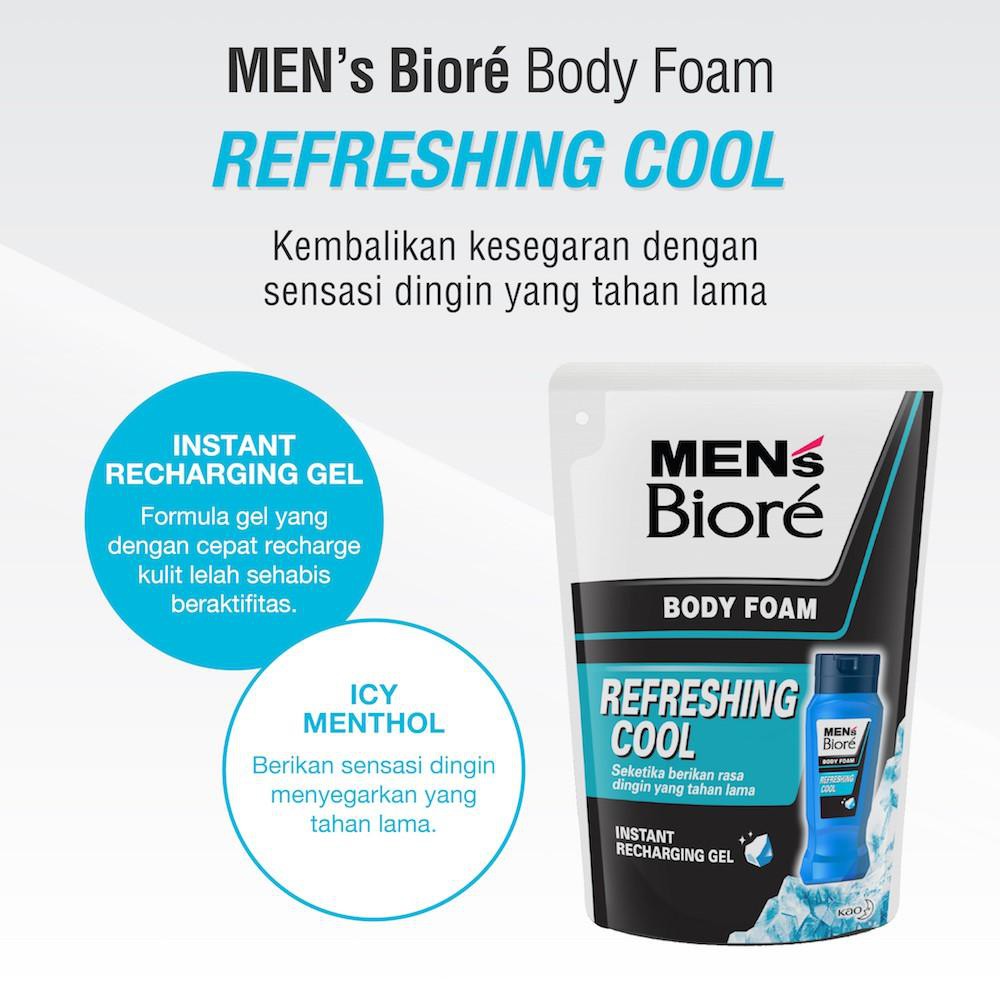 Men's Biore Body Foam Cool Energy Refill 450 ml - Sabun mandi pria