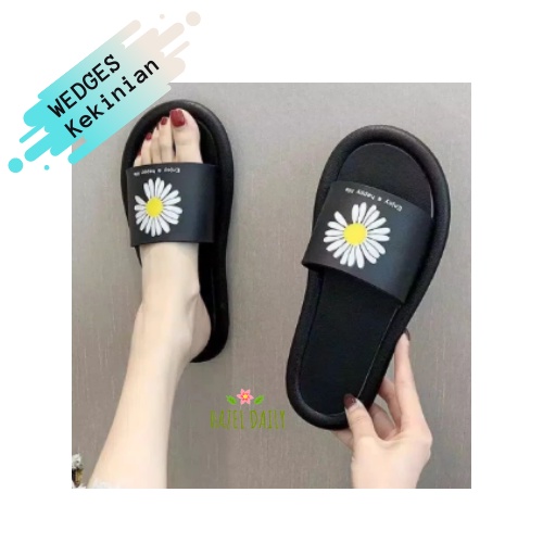 SANDAL SELOP  COD) Sandal Selop Santai Wedges Wanita MURAH MERIAH 2021 KEKINIAN