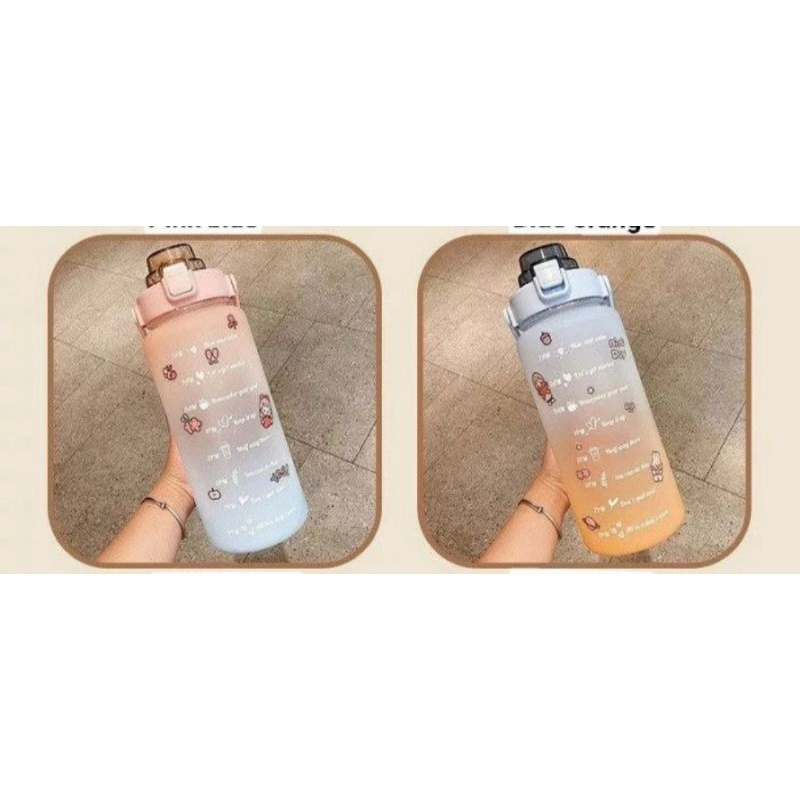 Botol Minum ANAK Viral Motivasi 2L Liter 2000ml Penanda Waktu Korea Lucu BOTOL AIR MINUM KEKINIAN BEST