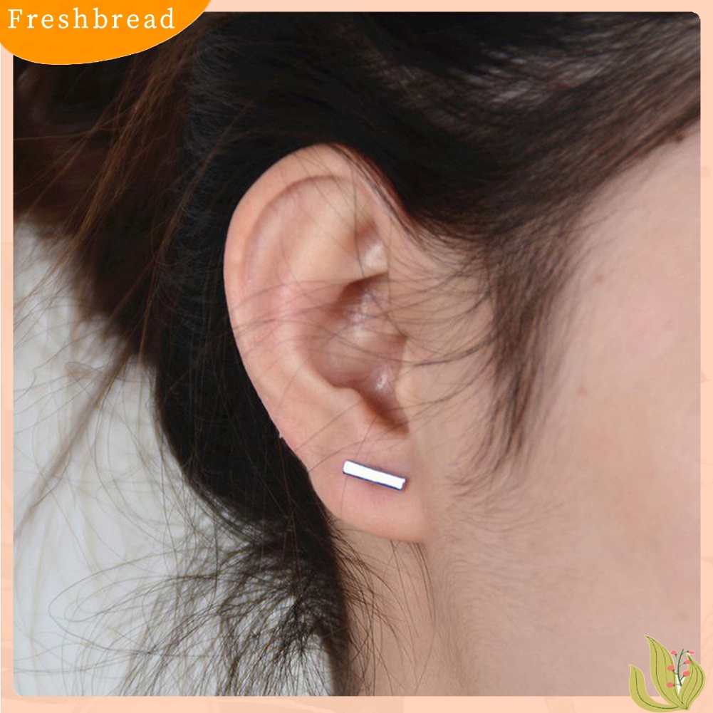[TERLARIS]Women Men Fashion T Bar Alloy Ear Stud Earrings Party Jewelry Birthday Gift