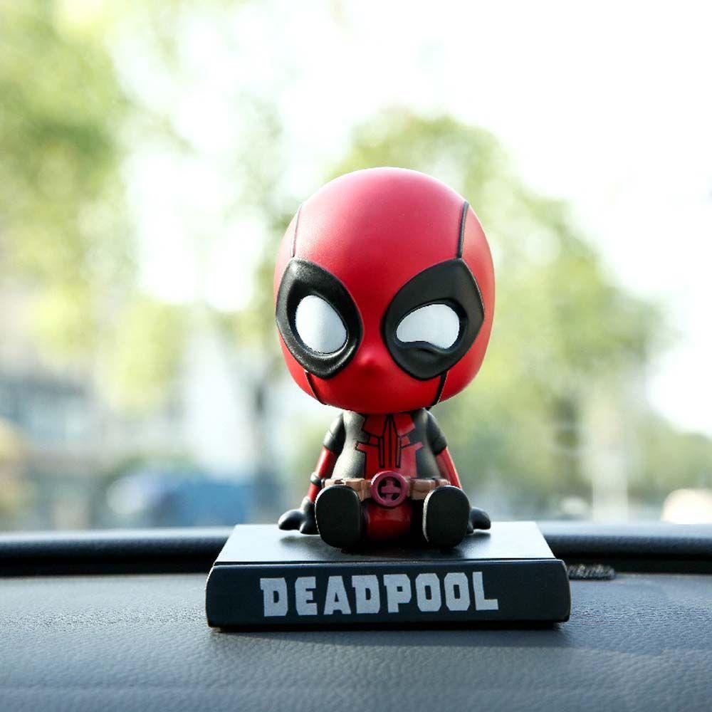 Patung Model AUGUSTINA Marvel PVC Spiderman Captain America Model Mainan Ornamen Mobil Aksesoris Interior Mobil Goyang Kepala Dekorasi Car Marvel Action Figure