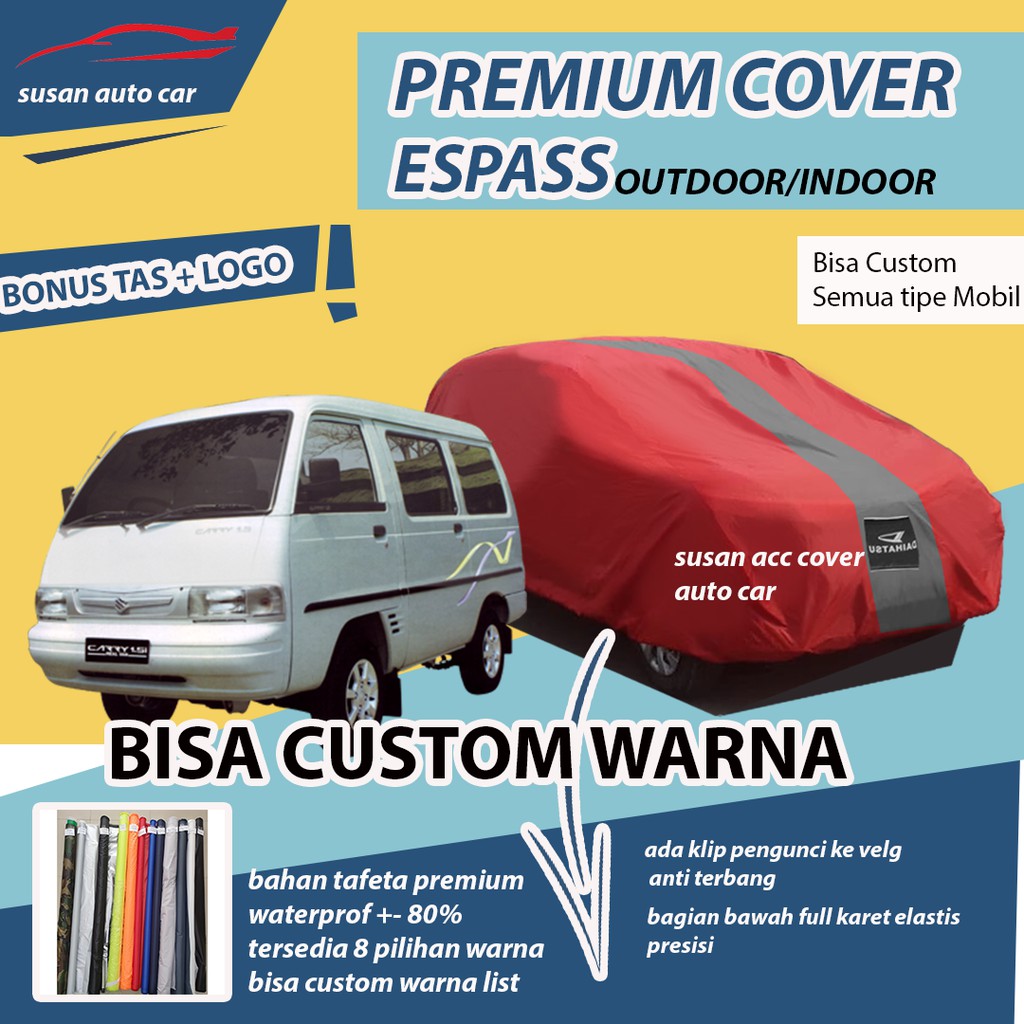 Body Cover Mobil Espass Sarung Mobil Espass Futura Zebra Minibus Waterptroof anti air Mantel Espass