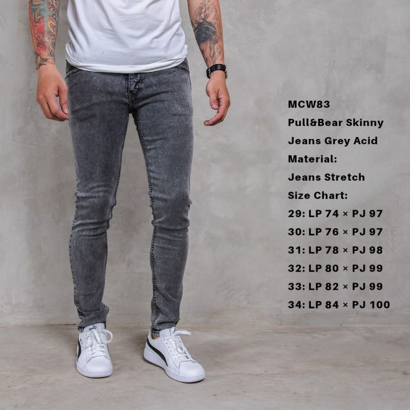 CELANA JEANS PRIA SKINNY PANJANG PULL&amp;BEAR STREACHT JEANS BAWAHAN