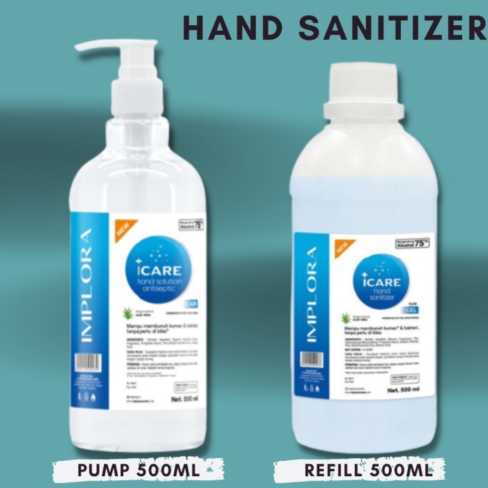 IMPLORA ICARE HAND SANITIZER - 500ML - BOTOL 500ML REFIL