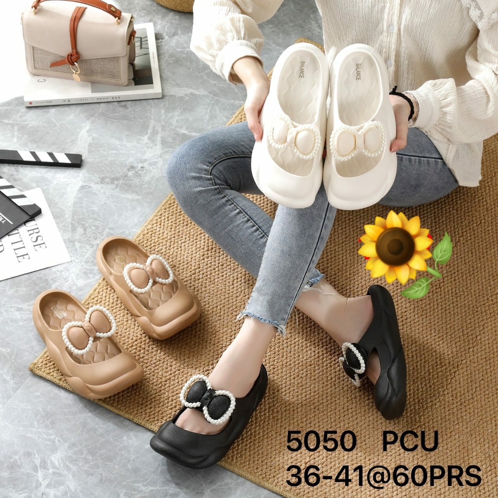 Sepatu Flat Jelly Karet Wanita Perempuan Impor Murah Terbaru Kualitas Premium AGUNG STYLE  BALANCE 5050