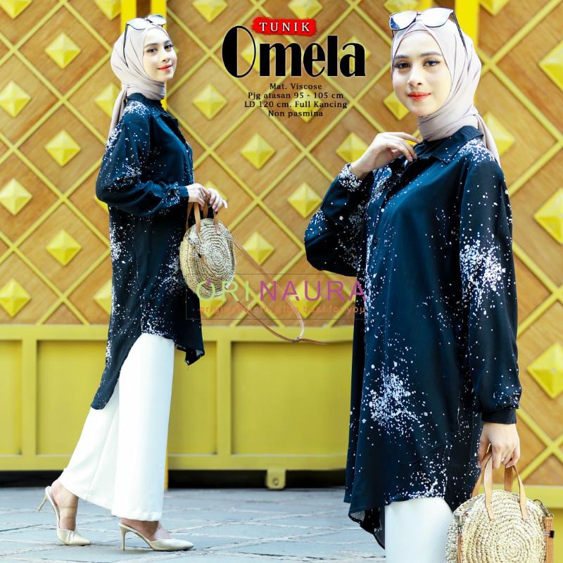 {}Tunik Panjang Kancing OMELA