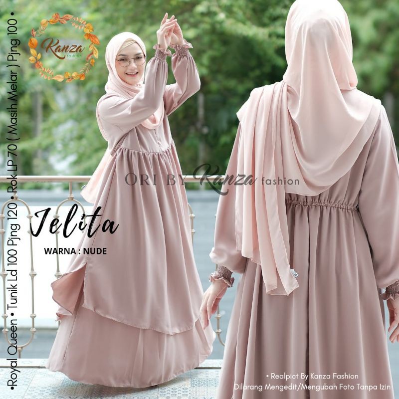 Setelan Baju JELITA Tunik Set Rok ori by Kanza