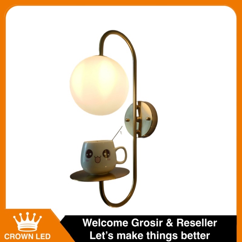 Lampu Dinding Hias Sconce Glass Wall Lamp Single