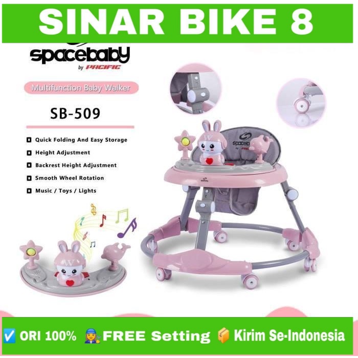 Baby Walker SPACEBABY SB 509 Alat Bantu Jalan Bayi Musik Mainan Multifunction