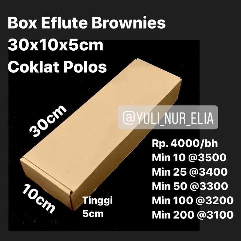 

Box Eflute Brownies 30x10x5cm Coklat Polos