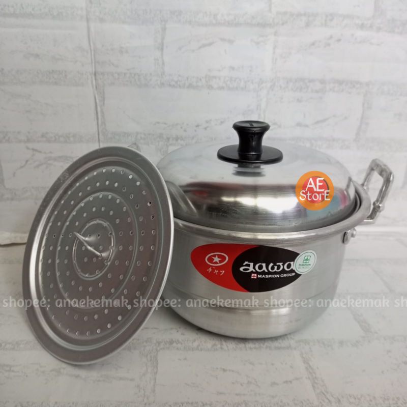 Panci / Dandang (KECIL / MINI) kukus Jawa no 18 20 22 Maspion panci logam jawa / global eagle panci susu mie indomie panci perebus air masak sayur panci tebal alumunium murah Steamer Panci Serbaguna murah dimsum kukusan somay langseng global eagle 16 cm